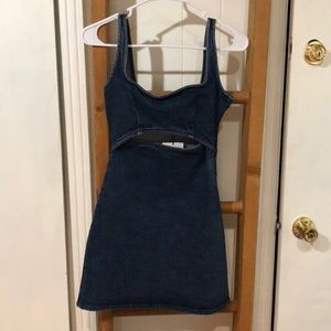 Denim Cutout Mini Dress - XS